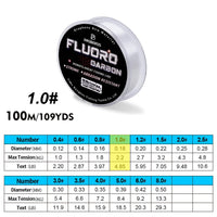 100m Fluorocarbon Coating Fishing Gear – Line 2.2lb-29.3lb Carbon