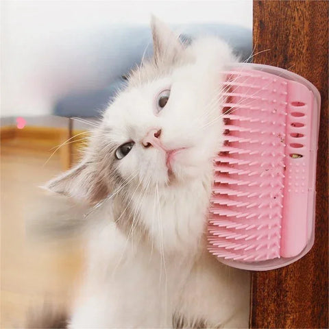 Wall Mount Corner Cat Accessory – Self Groomer Comb