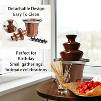 3-Tier Mini Chocolate Fountain – Electric Fondue Machine for Parties (10 oz)