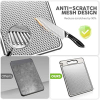 Stainless Steel Cutting Board for Kitchen Food-Grade Diamond-Pattern Large Chopping Board Non-Slip Double Sided Cutting Board