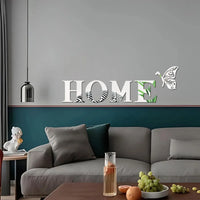 HOME Logo 3D Mirror Wall Sticker Entrance Decoration