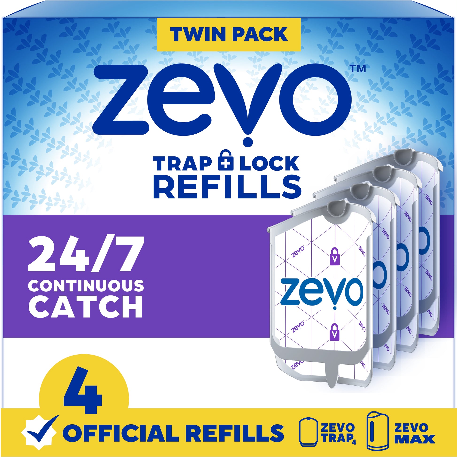 Flying Insect Trap Refill: 4 Indoor Light Trap Refill Cartridges Capture House Flies, Fruit Flies, and Gnats (4 Refill Cartridges)