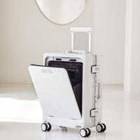 20 Inch 24 Inch Aluminum Frame Luggage Compartment, Front Opening Luggage Compartment, TSA Lock, Silent Rotating Wheel, Business Travel Hand Held Rolling Case