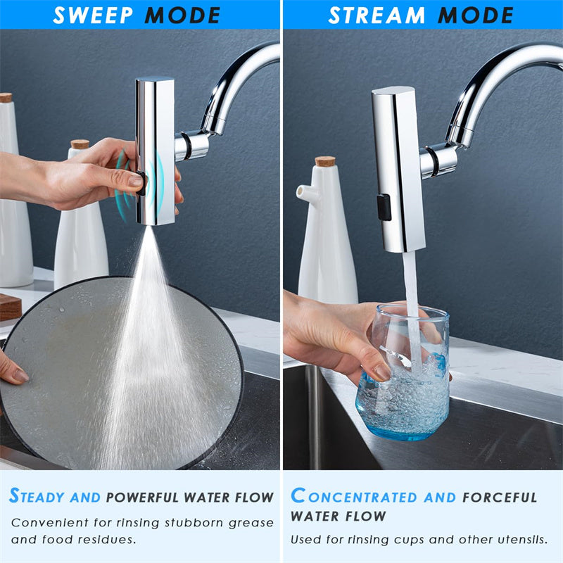 Kitchen Faucet Waterfall Outlet Splash Proof Universal Rotating Bubbler Multifunctional Water Nozzle Extension Kitchen Gadgets | Everyday Home Deal