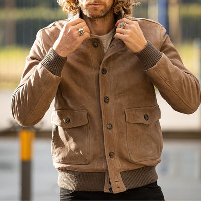 Men's Leather Slim-Fit Casual Lapel Jacket - Premium Apparel Deal | Everyday Home Deal