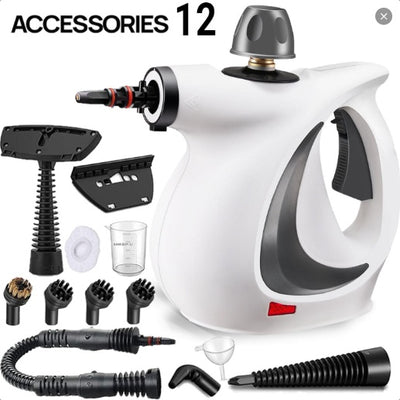 Handheld Steam Cleaner — 1200W High-Pressure Steamer with 12 Accessories for Grout, Tile, Kitchen & Bathroom