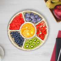 2Pcs 360° Rotating Snack Tray with Lid Handle & 6 Dividers | Everyday Home Deal