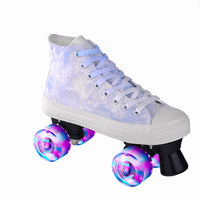 Camouflage Canvas Skates Double Row Four-wheeled Adult