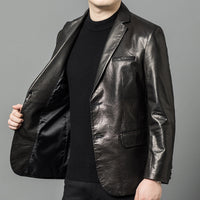 High-end Oil-Waxed Sheepskin Fashionable Casual Blazer - Premium Apparel Deal | Everyday Home Deal