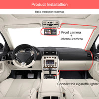 Car Dual Lens Dash Cam HD 1080P Front Rear Inside Video Recorder Camera G-Sensor