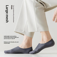 Mens Ankle Socks Summer Thin Style With Ice-silk Cotton Lining And Breathable Mesh