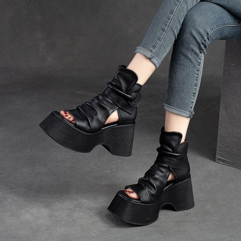 Women's Fish-Mouth Platform High-Top Roman Sandals | Everyday Home Deal