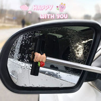 Car Rearview Mirror Wiper Retractable Portable Rainy Cleaning Supplies Rearview Mirror Water Remover Glass Rain Cleaning Tool