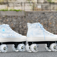 Camouflage Canvas Skates Double Row Four-wheeled Adult