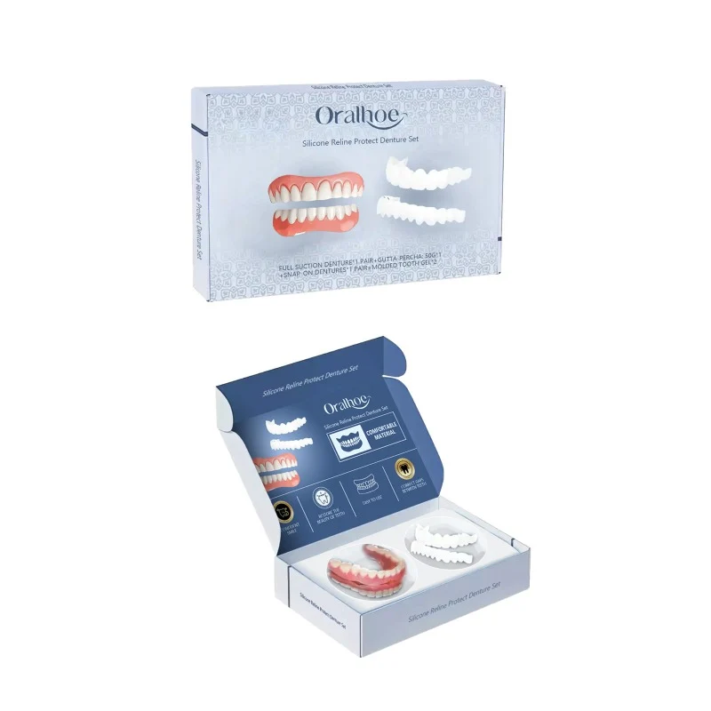 Instant Custom-Fit Dentures - Upper & Lower Full Set with Thermal Molding Kit