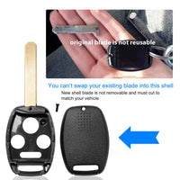 2Pcs Keyless Entry Remote Shell Case Fit For Accord 2008-2012 Car Key Fob Pad Replacement N5F-S0084A N5F-A05TAA With Uncut Blade