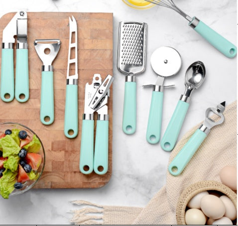 Stainless Steel Kitchen Utensils with Plastic Handles | Cooking Tools | Everyday Home Deal