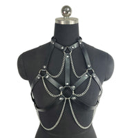 Women's Fashion Leather Strap With Chain Performance Costumes Accessories
