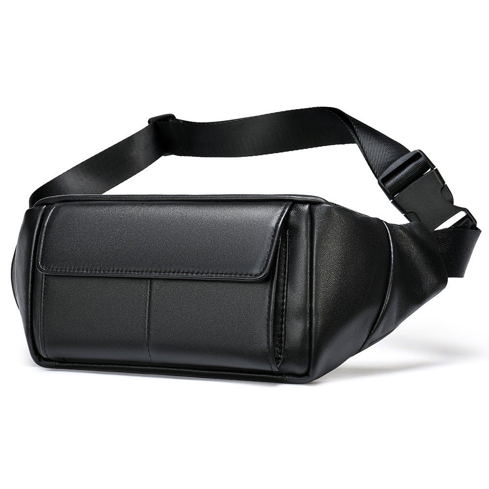 Men's High-End Full-Grain Leather Multifunctional Shoulder Crossbody Waist Bag — Premium Apparel Deal | Everyday Home Deal