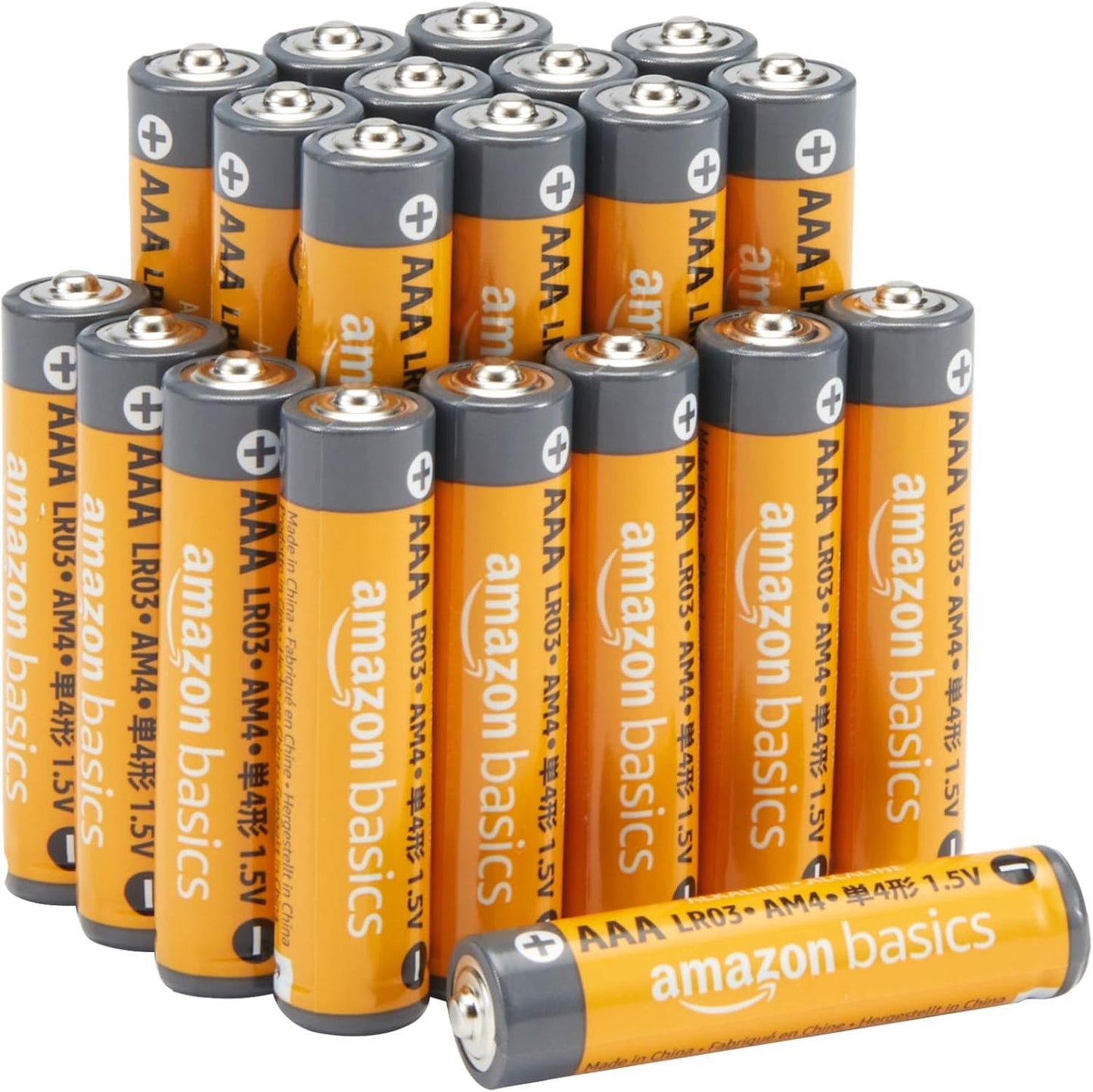 20-Count Long-Lasting AAA Alkaline Batteries, 1.5V, 10-Year Leak-Proof Shelf Life for Remote Controls, Flashlights