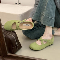 Womens Retro Round-toe Shoes With A Hidden Platform And Thick Sole