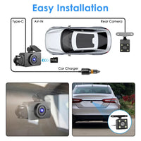 WiFi FHD 1080P 3 Channel Car Dash Cam Front Rear Inside With 32G MMC Card Motion Detection Loop Recording Infrared Night Vision Surveillance Car Camera With App Control
