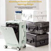 20 Inch 24 Inch Aluminum Frame Luggage Compartment, Front Opening Luggage Compartment, TSA Lock, Silent Rotating Wheel, Business Travel Hand Held Rolling Case