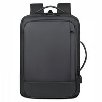 Large-Capacity Leather-Look Laptop Backpack