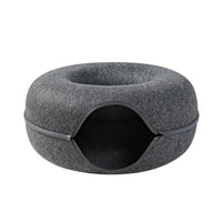 Four Seasons Available Cat Nest Round Woolen Felt Pet Dual-use Cat Nest Tunnel Interactive Training Toy Grey Felt Cat Nest
