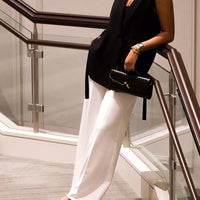 Longline Side Tie Sleeveless Blazer Vest