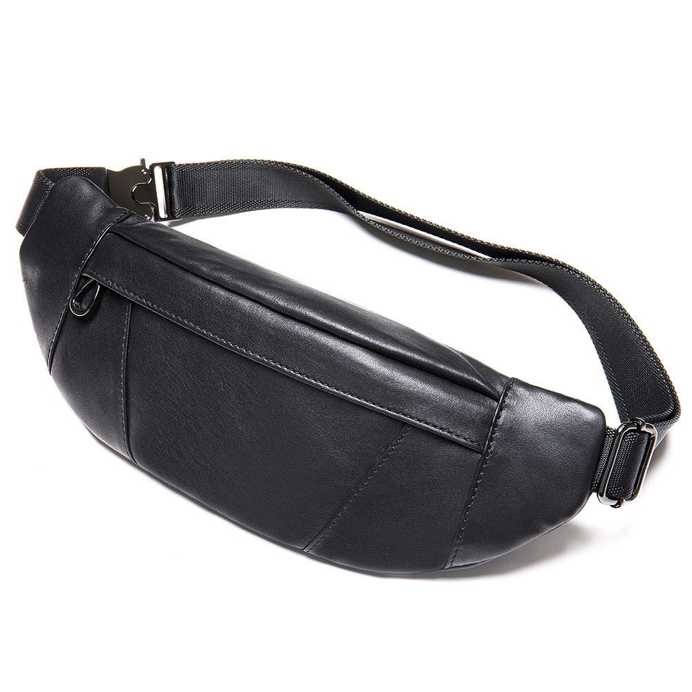 Men's High-End Full-Grain Leather Multifunctional Shoulder Crossbody Waist Bag — Premium Apparel Deal | Everyday Home Deal