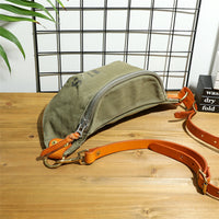 American-style Vintage Washed Canvas With Leather Patchwork Large Capacity