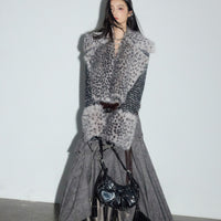 Leopard-print Faux-fur Detachable Wild And Sassy Short Coat