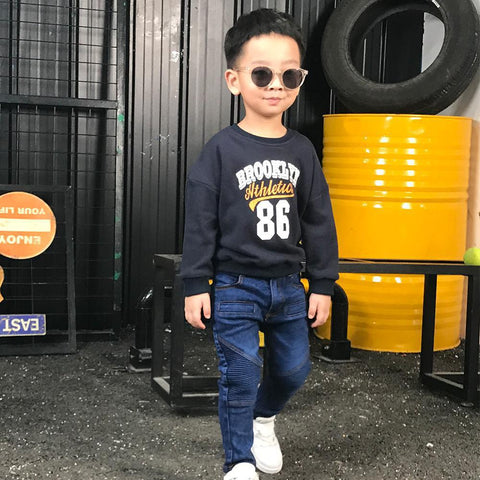 Children's Crinkled Stretch Slim Fit Denim Trousers — Premium Apparel Deal | Everyday Home Deal