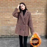 New Fallwinter Stylish Designer-inspired Plaid Coattrendy And Chic