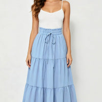 High-waisted A-line Skirt Bohemian-style Printed Flared Skirt