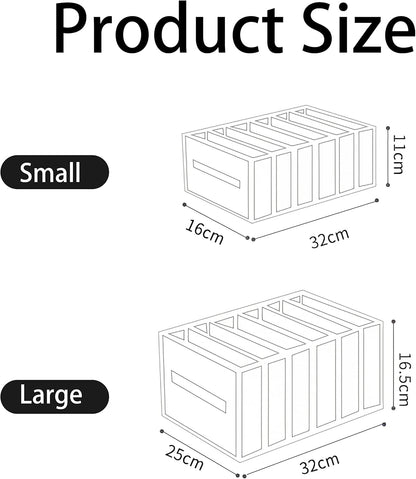 2PCS Wardrobe Clothes Organizer, Drawer Organizer Clothes Organizer Wardrobe Organizer Jeans Compartment Storage Box Foldable Closet Drawer Organizer, Mesh Clothes Organizer for Folded Clothes, Pink