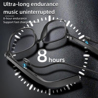 Smart AI Bluetooth Glasses With Magnetic Interchangeable Lenses- UV&Blue Light&Night Vision, Open Ear Speakers, Touch Control, 8H Battery
