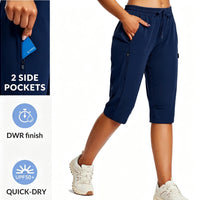 Multi-Pocket Lightweight Quick-Drying Cropped Sports Shorts