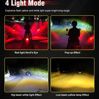 2pcs M5 Spotlight Ultra Bright LED Fog Lights, Headlights, Motorcycles, Cars, Projectors, Waterproof, Universal, Suitable For Motorcycles, SUV, Small, Auxiliary, Spotlight, 12W