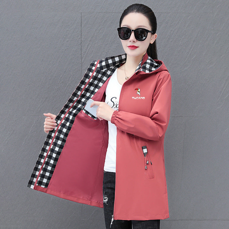 Womens Fashionable Loose-fit Oversized Hooded Jacket