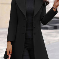 New Arrival Women's Woolen Coat, Stylish & Elegant, Casual Lapel Solid Color Outerwear