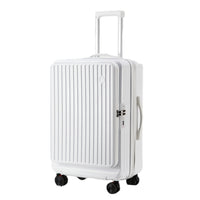 Front Opening Expandable Carry On Luggage, Large And Medium Sized Cabin Bag, Made Of Alloy Material, TSA Lock, USB Charging Port, Foldable Cup Holder