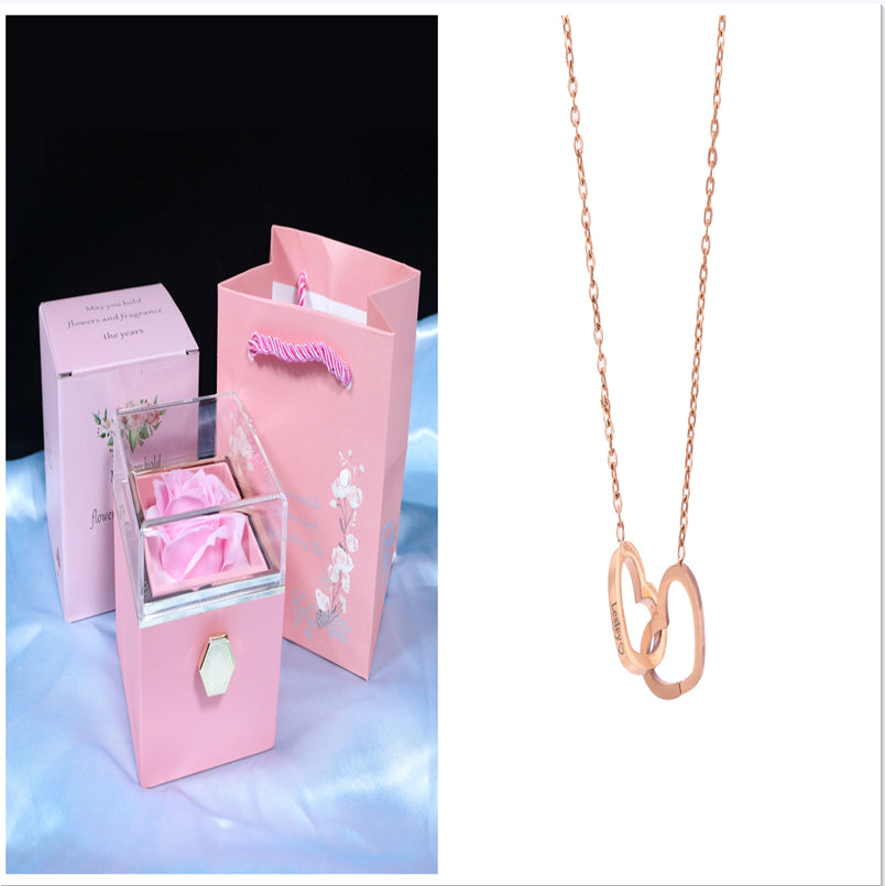 Rotating Soap Flower Rose Gift Box Creative Rotating Rose Jewelry Packaging Box Valentine's Day Gift For Women | Everyday Home Deal