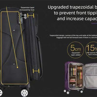 Waterproof Cross-border Black Oxford Cloth Suitcase, Durable 30 Inch Large Capacity, 20 Inch Boarding Case, Luggage Compartment