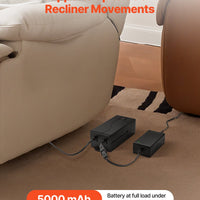 Battery Pack For Reclining Furniture 5000 MAh 2-Pin Recliner Battery Pack