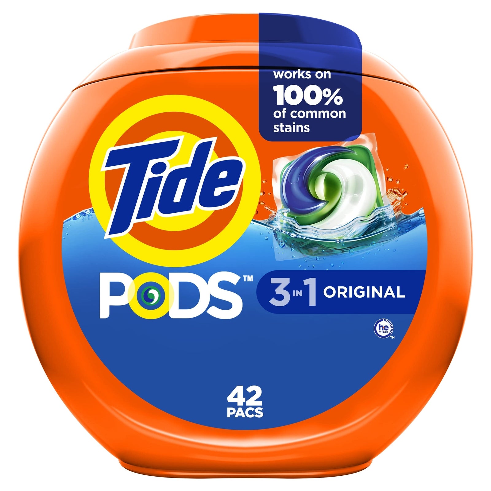 Tide PODS Laundry Detergent Pacs 42 Count Extra Stain Odor Fighter Original S...