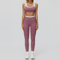 Contrast Nude Yoga Suit Thread