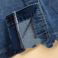 High-waisted Slimming Mid-length Washed Cotton A-line Dress With Button Placket