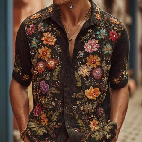Retro-printed Mens Casual All Matching Fashion Top - Premium Apparel Deal | Everyday Home Deal